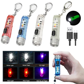 Mini Privezak Džepnu Svjetiljku Vodootporna Led Svjetiljka S Kopčom USB-Punjive EDC Hitne Svjetla Za Campin