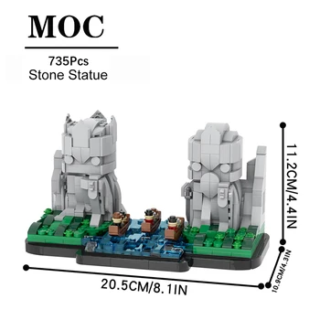 MOC1213 SCI-fi Film Kreativno Serija Divovski Kameni Kip Vrata MOC Brick Street View Gradivni Blokovi Uređenje Igračke Za Djecu