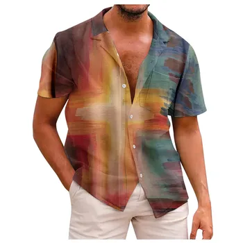Moderna muška košulja kratkih rukava 2023, ljetna novost, приталенная košulja s kravatom-bojom, velike dnevne besplatne majice za muškarce Majice, dresove