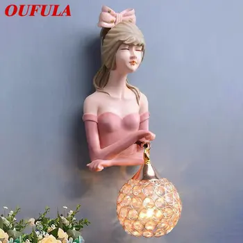 Moderne zidne lampe OUFULA za prostor, led Pink lampa za djevojčice, kreativni dizajn, bra od smole, svjetiljke za kuće, dnevnog boravka, Spavaće sobe