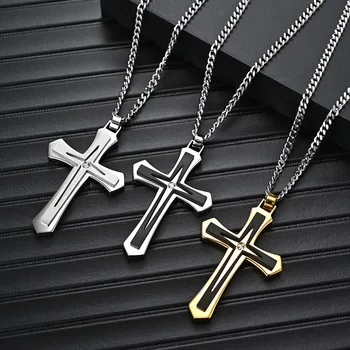 Modni boje ogrlica sa križem Isusa u stilu hip-hop za muškarce, nakit, poklon za godišnjicu