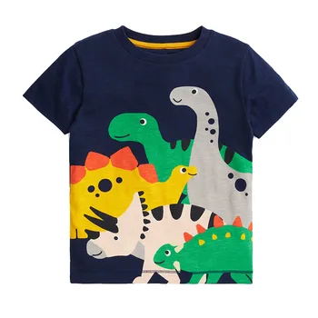 Modni dječje majice za djevojčice od 2 do 6 godina, majica s uzorkom Dinosaura, Ljetna majica za male dječake, Pamučne majice, Dječja odjeća