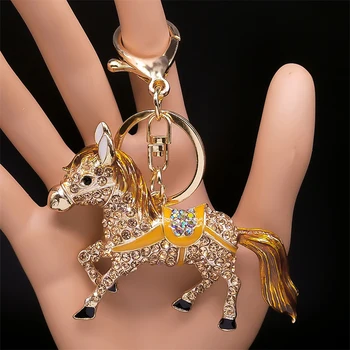 Modni privjesak u obliku konja za žene i muškarce, zlatni Lanac za ključeve sa životinjama, privjesak u obliku torbe za auto, Najbolji Poklon, Nakit llaveros