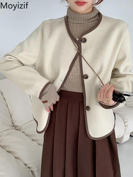 Moyizif/ Donje vune kaput u Retro stilu, bilateralni kašmir Kaput, Jesen-zima, Univerzalne Ženske Jakne, Uredski Ženske Elegantne i Šik