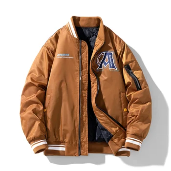 Muška jakna-бомбер Harajuku, jakna sa po cijeloj površini u stilu hip-hop, proljeće-осеннее kaputi za muškarce, gornja odjeća