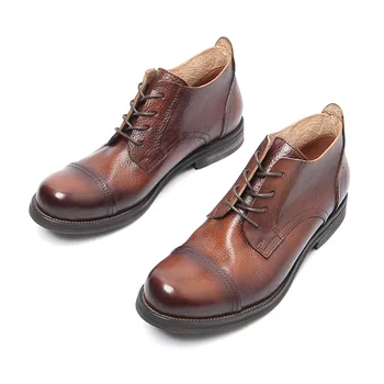 Muške čizme od prave kože, moderan poslovni cipele u retro stilu sa visokim берцем za muškarce, talijanske cipele, luksuzne marke muške cipele