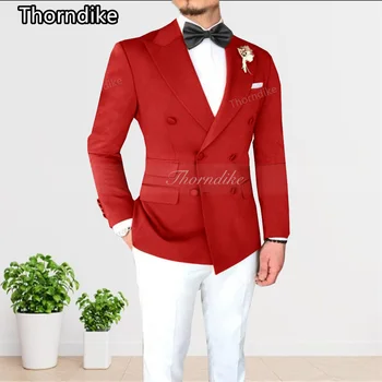 Muški formalno odijelo Thorndike, jakne, poslovna uniforma, radni sportska jakna, Majice, običan uske bijele hlače, vjenčanja odijelo za muškarce