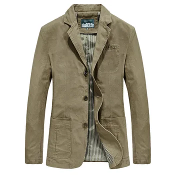 Muški jaknu s lapels, mnoštvom džepova, na jedan preklopni, proljeće-jesen visoko kvalitetne poslovne casual muške jakne
