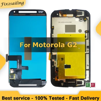 Muški LCD zaslon Za Motorola MOTO G2 2nd LCD zaslon osjetljiv na dodir Digitalizator Sklop, Zamjena Za Moto G 2 G + 1 XT1063 XT1069