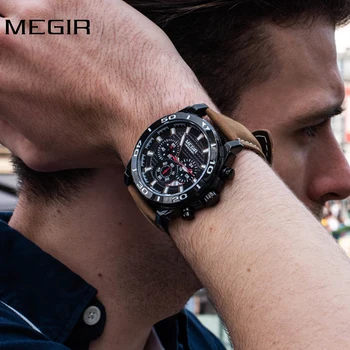 Muški luksuzni satovi velike marke MEGIR, sat s kalendarom, sportski modni quartz ručni sat, vodootporan digitalni ručni sat, novo 2023 godine
