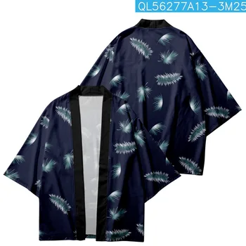 Muški slobodno kimono u japanskom stilu, po cijeloj površini perja, 3/4 rukava, tradicionalni kardigan хаори, ženski ulični majicu u stilu харадзюку