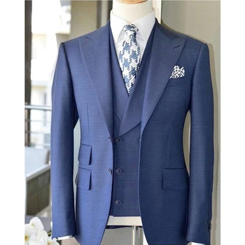 Muško odijelo s džepovima, jakna, prsluk, Hlače, prsluk, приталенный vjenčanja odijelo mladoženje za блейзера 2023, muška odjeća, casual, business
