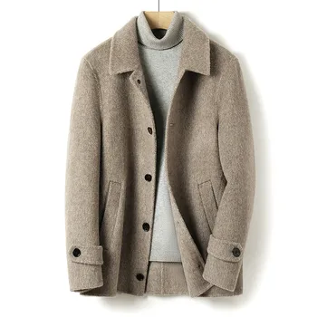 Naizaiga 100% Australska vuna, obostrane mornarska jakna, kratko однобортное sivi kaput верблюжьего boje s blagim igle, muška odjeća, AF55