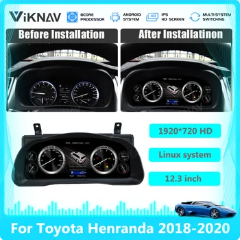 Najnoviji originalni auto digitalni sustav Linux za Toyota Henranda 2018-2020, kontrolna ploča s LCD zaslonom, mjerač brzine