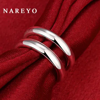Nareyo Jednostavan prsten od 925 sterling srebra za žene, podesiva Luksuzne modne večernje vjenčanje pribor, Nakit, Božićne Darove