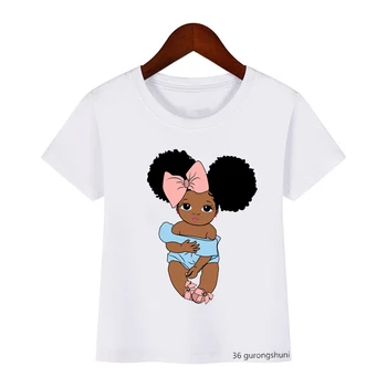 Nova dječja majica s slatka crnim кудряшками, majica sa po cijeloj površini malih гриллов za djevojčice, princeza melanina, crnci biološke ljetne majice tumblr