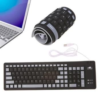Nova, laptop laptop, prijenosni fleksibilna silikonska tastatura, sklopivi, vodootporna, пылезащитная, USB, bešumni tipke tipkovnica za PC