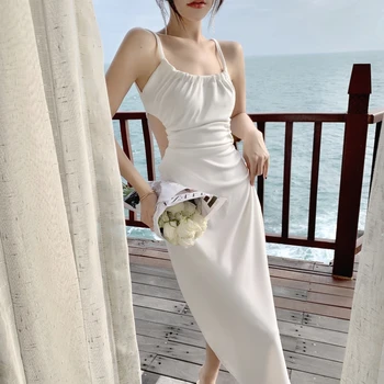 Nova ljetna haljina za odmor na more sa žice na leđima, seksi suptilna donje пляжное haljinu na подтяжках