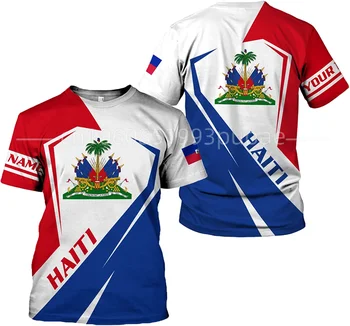 Nova muška t-shirt HAITI s 3D ispis, Svakodnevni ulični t-shirt u stilu Харадзюку Оверсайз, Top sa korisničkim imenom, muška i ženska t-shirt