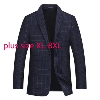 Novi dolazak, super veliki jesensko-zimskom muški modni odijelo s po cijeloj površini, kaput, svakodnevne однобортные blazers, velike veličine XL-8XL 9XL