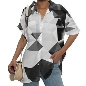 Novi hot rasprodaja, proljeće-ljeto laneno haljina-košulja s кардиганом na zakopčane, crno-bijeli 3D stereo geometrijski dizajn, donje haljina-košulja