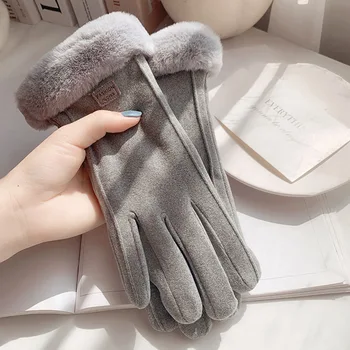 Novi trendi ženski rukavice Jesen zima Slatka mekane tople rukavice s punim prstima Ženske sportske ženske rukavice za Zaslon