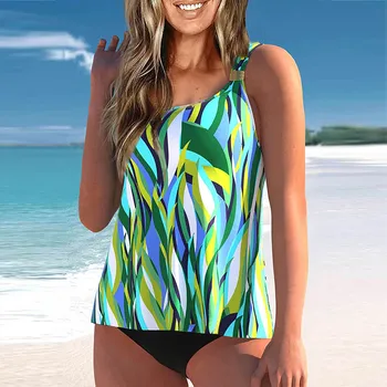 Novi ženski kupaći kostim s po cijeloj površini, komplet bikini s visokim strukom, moderan dizajn, kupaći kostim iz dva dijela, godišnje ugodna plaža odjeća, bikini