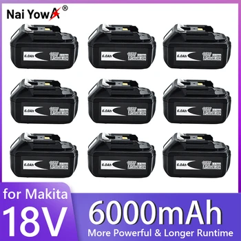 Novost Za 18V Makita Battery 6000mAh baterija baterija baterija baterija Baterija za električne alate s led litij-ionske zamjene LXT BL1860B BL1860 BL1850