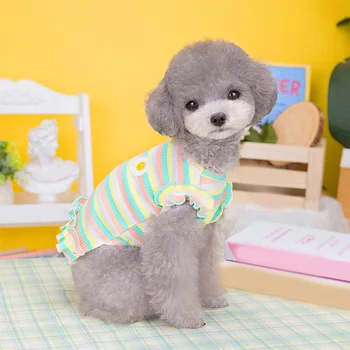 Odjeća za kućne ljubimce pse u ružičastu traku, proljetna odjeća za kućne ljubimce, kostim za male do srednje veličine psa, majica za štence, Odjeća za pse, Ropa Perro