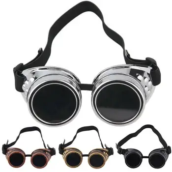 Okrugli moto naočale sa zakovicama, sunčane naočale u stilu steampunk za zavarivanje i киберготический odijelo