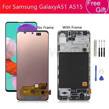 OLED Za Samsung Galaxy A51 LCD zaslon SM-A515 Zaslon osjetljiv na dodir Digitalizator Sklop Za Samsung A515 Zamjena LCD ekrana 6,4 