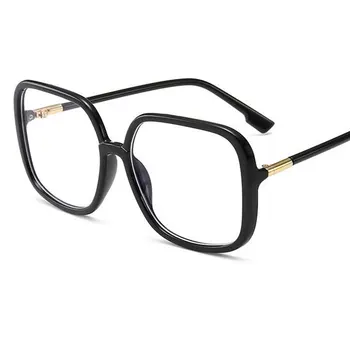 Optički Prozirne računala Naočale, ženske crne četvrtaste naočale velike veličine, naočale s anti-plavom svjetlošću, naočale high-end brand