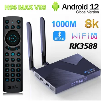 Originalni Wifi6 H96 MAX V58 TV Box Android 12 RK3588 4G RAM 8G 32G 64G ROM BT5.0 2,4 G 5G Wifi HDR 8K media player pojedinca ili kućanstva