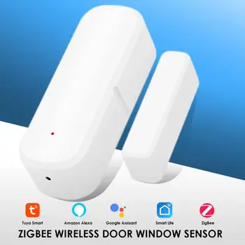 Pametan vrata senzor Tuya Zigbee Detektori Otvaranja i zatvaranja vrata sigurnosna Zaštita Smart Life Control Radi Alexa Google Home