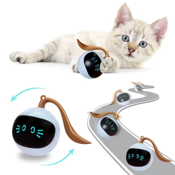 Pametna interaktivna igračka za mačke, šarene led самовращающиеся igračke s loptom za kućne ljubimce, USB Punjiva mače, automatski igračke s loptom, Pribor za Mačke