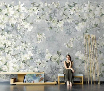 papel de parede američka malo svježe dnevni boravak francuski cvijet TV pozadina desktop 3D freska vinilos decorativos para paredes