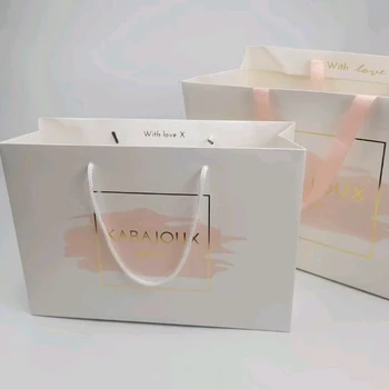 Papirnatu vrećicu s logotipom, tiskan na red, Luksuzni Veliko poklon torbe za kupovinu s ručkama za male tvrtke