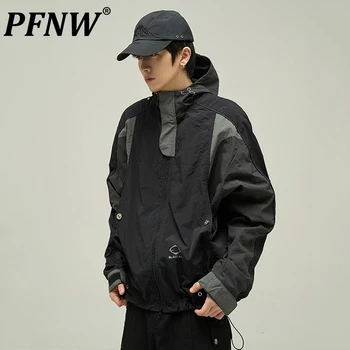 PFNW Tech Wear Ulične muške jakne u safari stilu sa šavovima u boji, muški kaput, jesen 2023, Moderan novost 28W1355