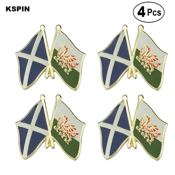 Pin zastavu prijateljstva Škotskoj, Walesu, ikona na rever, broš, ikone 4 kom.