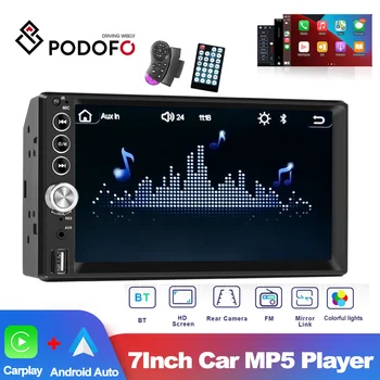 Podofo uređaj za univerzalne 7-inčni auto-MP5 player Carplay Android Auto 2din auto radio media player TF/AUX Bluetooth