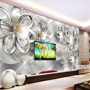 pozadina beibehang Pozadina za rezervacije soba 3D soft biseri, dijamant cvijet, luksuzni ukras, pozadine za zidove, papel de parede