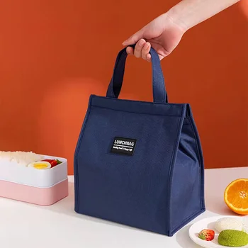 Prijenosni Оксфордские torbe za ланча, nova torba-hladnjak za uredske učenika, Zgodan torbu-тоут za blagovanje, plavo-pink torba za spremnici hrane