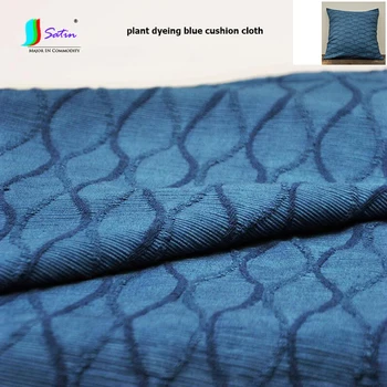 Priručnik biljka bojenje plave pamučne plahte val jastuk stol kauč tkanina torba i kaput odjeća DIY šivanje, tkanina za zavjese A0700L