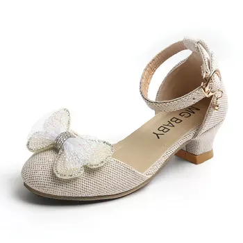 Proljetna kožne cipele za djevojčice, ljetna moda, nove dječje sandale princeza s biseri, kristali i lukom, cipele za studentske zabave H737