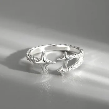 Prsten s pogrešnim четырехконечной zvijezda za žene, muškarce, Upareni prstenova, Estetski Novi dizajn, Geometrijski prsten, nakit Unisex