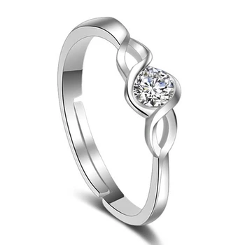 Prsten s кубическим цирконием NEHZY sa srebrnim premazom, ženski srebrni modni nakit, geometrijski открывающее prsten u obliku srca