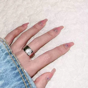 Prsten sa srca od циркона srebrne boje za žene, винтажное otvoreni prsten s kristalima, par fancy vjenčanje podesiva nakit Pribor