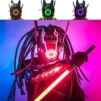 Punk-Maska Light led Kaciga Robocop Personalizirane Poklone Кикборд Utrka skuter Devil Cyberpun Bike Strme Cosplay 2022
