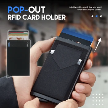 Rfid smart-novčanik, držač za kartice, metalni tanki muške, ženske torbice, pop-up mini torbicu, mali crni novčanik, torbicu za muškarce