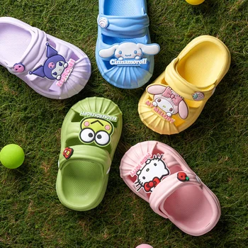 Sanio/ Dječje papuče Hello Kitty Kuromi My Melody Cinnamoroll; Godišnje Dječje Cipele za djevojčice; Slatka Dječje Plaže Sandale s likovima iz Crtića